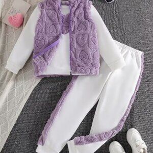 3pcs Girls' Casual Fashion Warm Set for Autumn and Winter